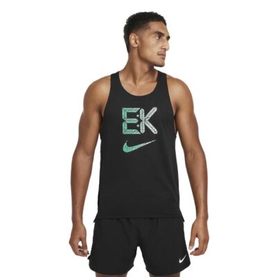 Mens Nike Dri-fit Fast Kipchoge Singlet Black / Vapour Green / M
