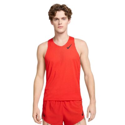 Mens Nike Aeroswift Dri-fit Adv Running Singlet Light Crimson