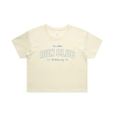Womens Pace Athletic Run Club Tee Crop Tee - Butter Yellow