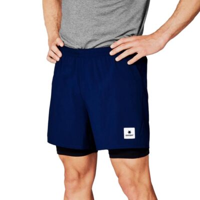 Mens Saysky Pace 2 In 1 Shorts 5-inch Blue