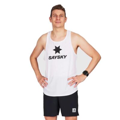Mens Saysky Logo Flow Singlet White
