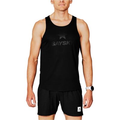 Mens Saysky Logo Flow Singlet Black / M