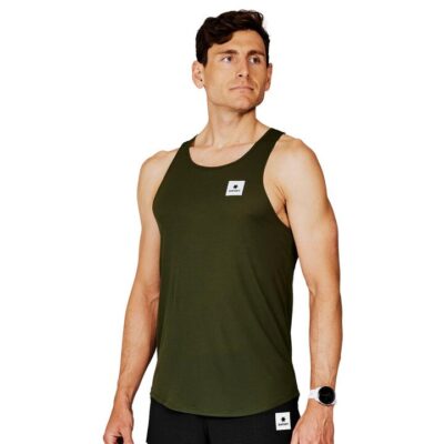 Mens Saysky Clean Flow Singlet Green / Xl