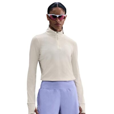 Womens Nike Trail Dri-fit 1/4-zip Running Mid-layer Top Phantom / White / Flat Silver / Summit White / S