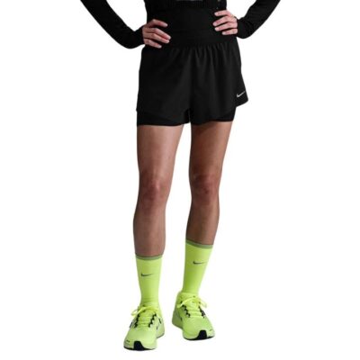Womens Nike Swift Dri-fit Mid-rise 2-in-1 Running Shorts Black