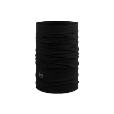 Buff Merino Lightweight Multifunctional Neckwear Solid Black