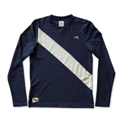 Womens Tracksmith Van Cortlandt Long Sleeve Running T-shirt Navy