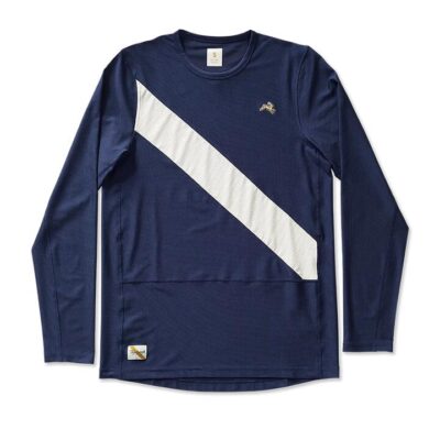 Mens Tracksmith Van Cortlandt Long Sleeve Running T-shirt Navy