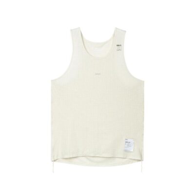 Mens Satisfy Space-o Running Singlet Off-white / L