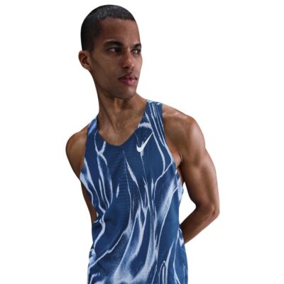 Mens Nike Drifit Adv Aeroswift Singlet Coastal Blue / White / M