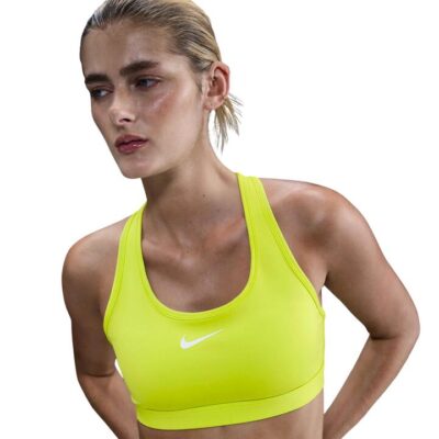 Womens Nike Swoosh Medium Support Bra Cyber / White / M
