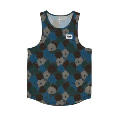 Mens Saysky Flower Combat Singlet Blue Flower Camo