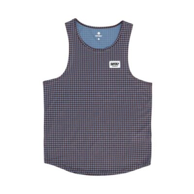 Mens Saysky Houndstooth Combat Singlet Blue / S