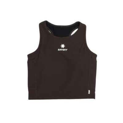 Womens Saysky Combat Rib Crop Top Coffee